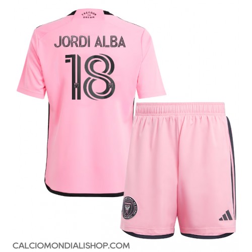 Maglie da calcio Inter Miami Jordi Alba #18 Prima Maglia Bambino 2024-25 Manica Corta (+ Pantaloni corti)